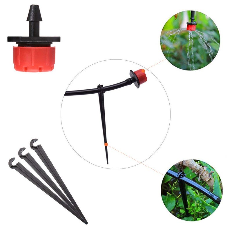 MSDADA Drip Irrigation System Kit, Automatic Plant Watering System 1/4" Blank Distribution Tubing Hose Kit, DIY Adjustable Nozzle Emitters for Plant, Garden, Greenhouse, Patio, Flower Bed, Lawn (81ft) - Image 3